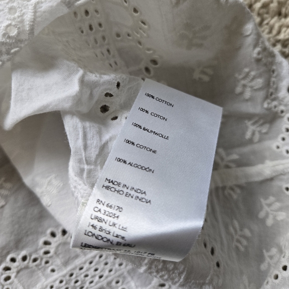 Free People Marina Eyelet Tank Top Womens XL White Cotton Crop - Picture 4 of 6